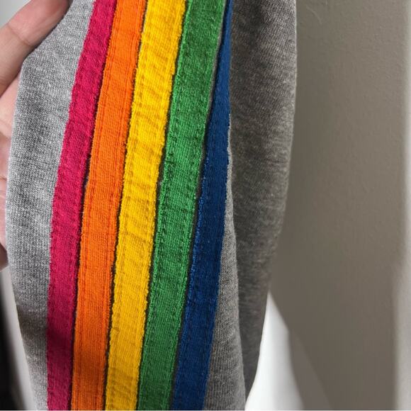Aviator Nation Rainbow 5 Stripe Sweatpants Heather Gray Sz S - Picture 5 of 7